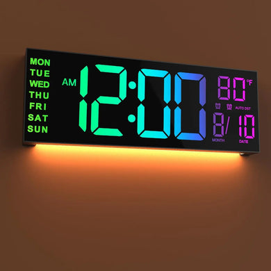 Digital RGB LED Clock with Temperature & Date Display